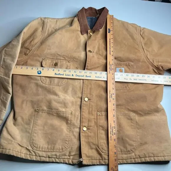 Vintage Carhartt Chore Jacket XL Brown Duck Canvas Blanket Lined Workwear USA